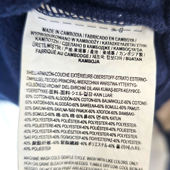 Vans Women Academy Cropped Colorblock Sweatshirt Medium Blue Cream Street Skater - Picture 6 of 8